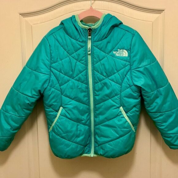 The North Face Girls’ Reversible Full-Zip Hooded Puffer Insulated Jacket Size 5 - Picture 4 of 8